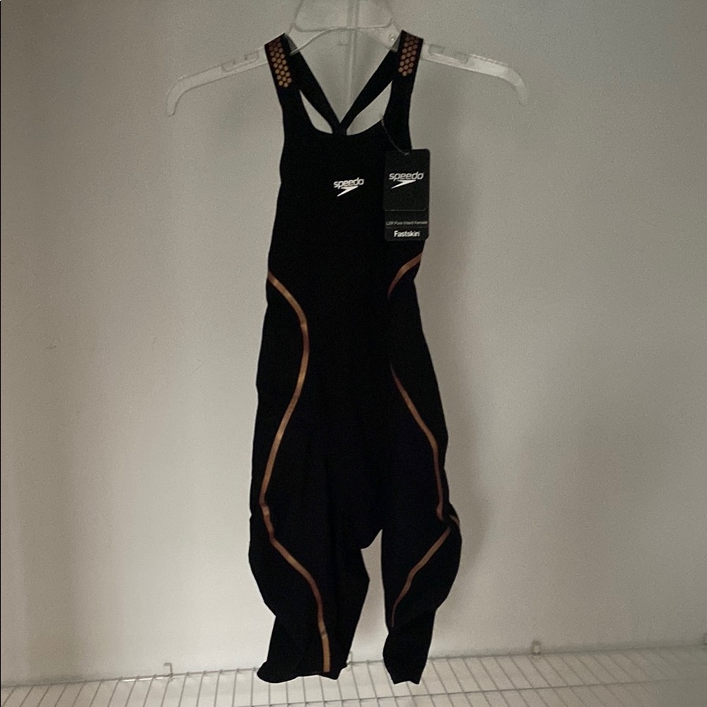 Speedo LZR Pure Intent Female Fastskin Openback Swimsuit - Black; Size 25